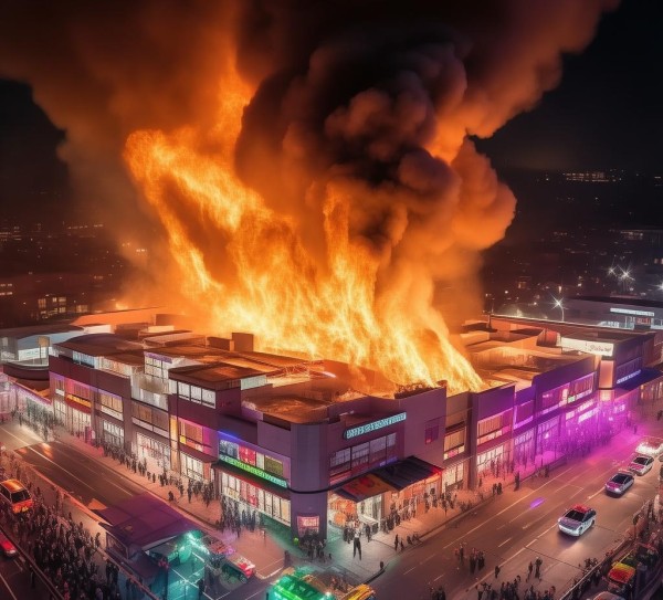 突发！好一新商贸城突发大火，火光冲天引社会广泛关注